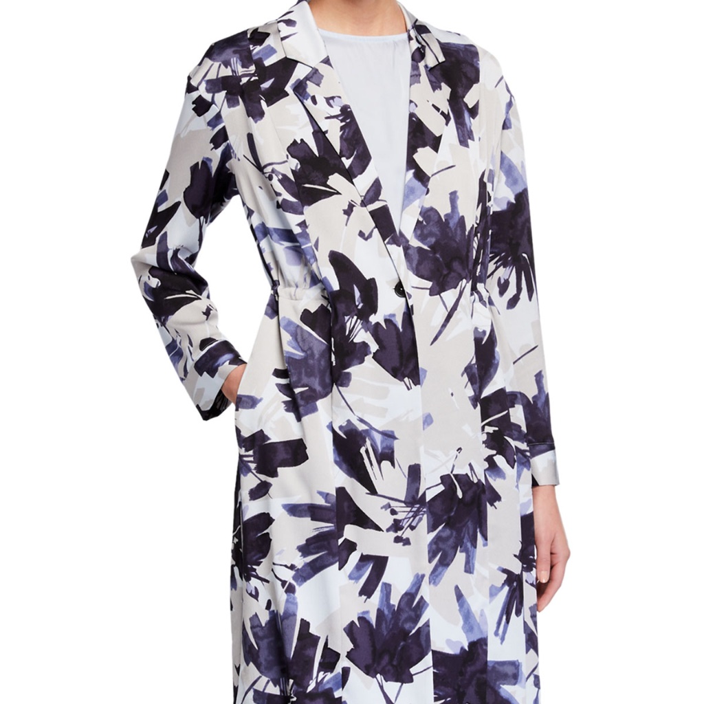 Nwt Nic+Zoe Inky Flowers Long Jacket Pxs